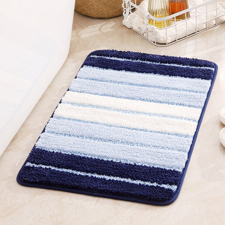 Plush Striped Bath Mat