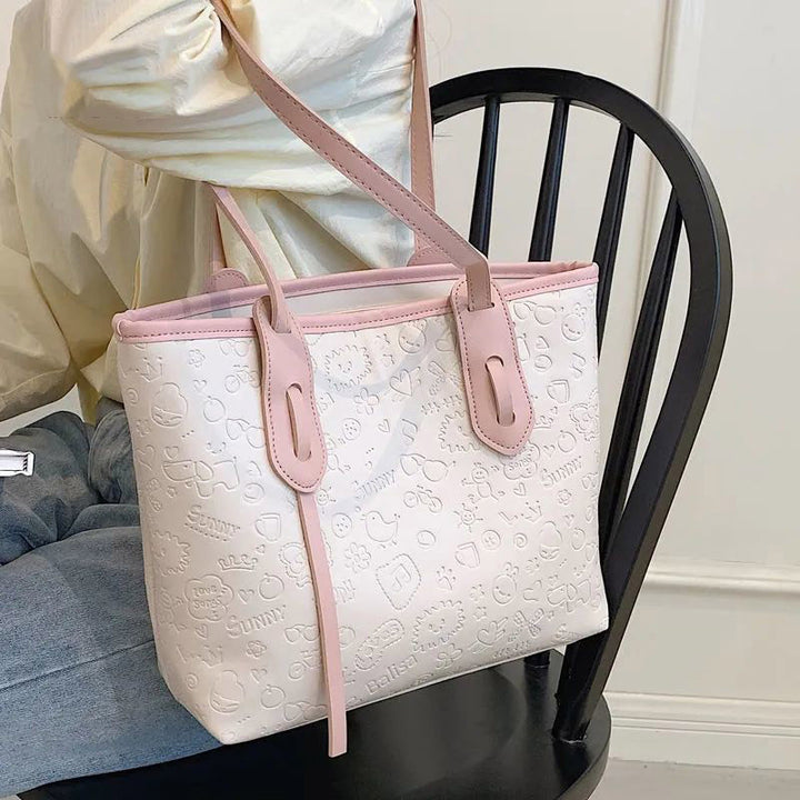 Embossed Pattern Shoulder Tote Kalsten