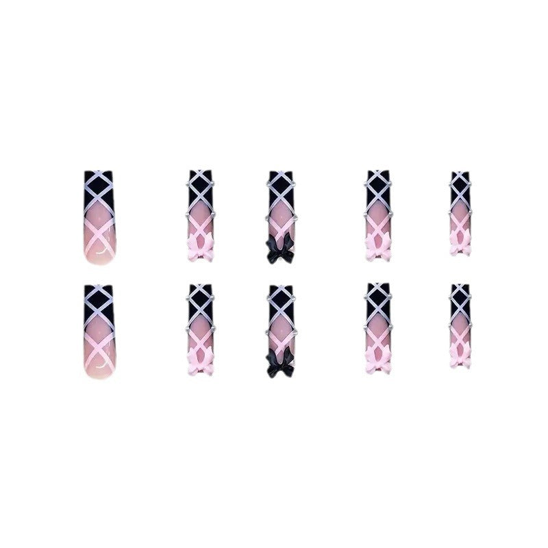 Artistic Bow-Embellished Press-On Nails Kalsten