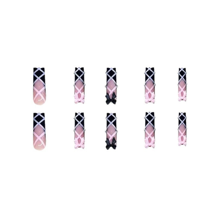 Artistic Bow-Embellished Press-On Nails Kalsten