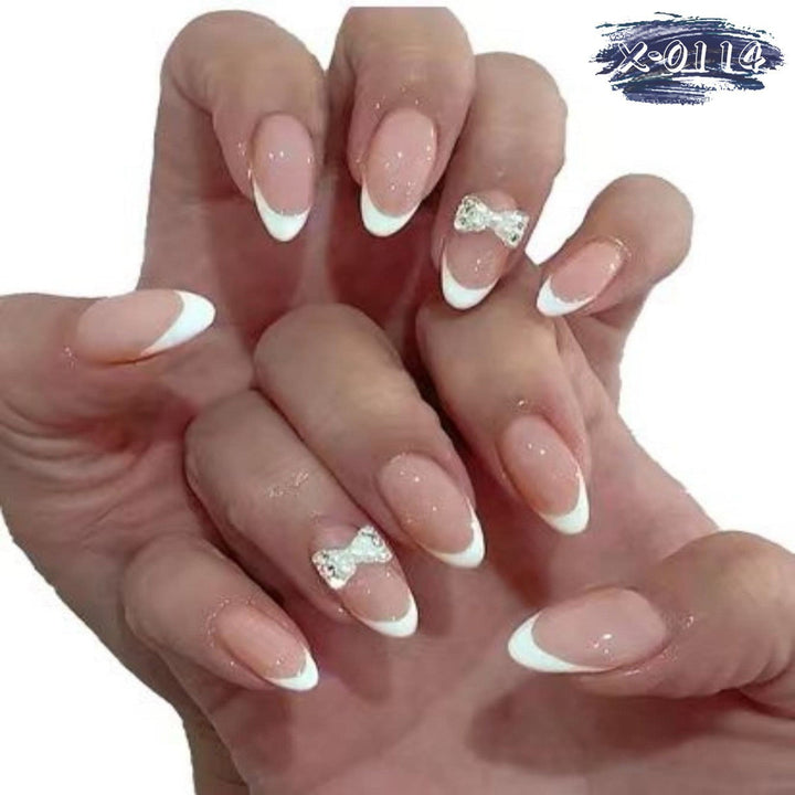 Elegant French Tip Acrylic Nail Art Set