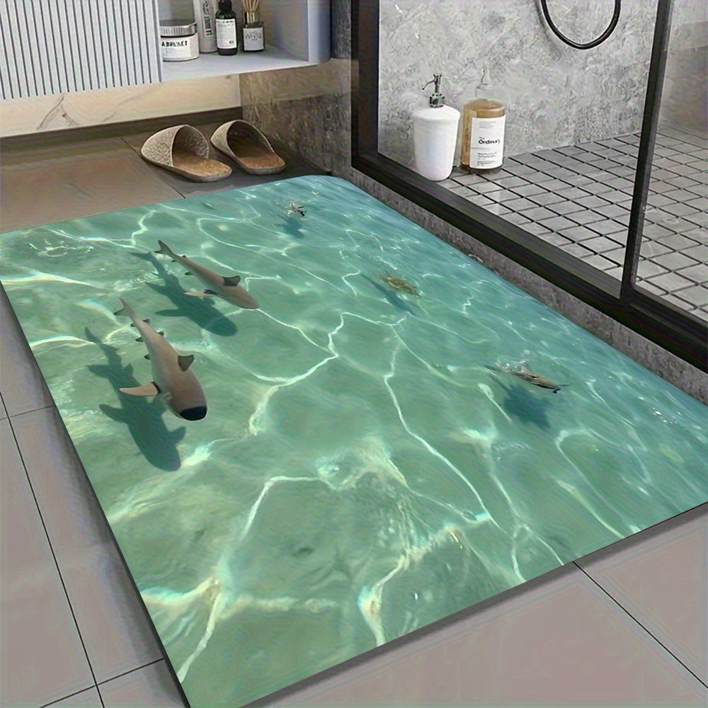 Artistic Dolphin Design Bath Mat Kalsten