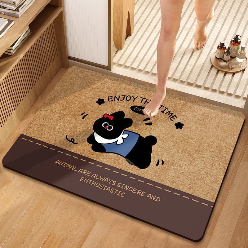 Playful Cat-Themed Bath Mat Kalsten