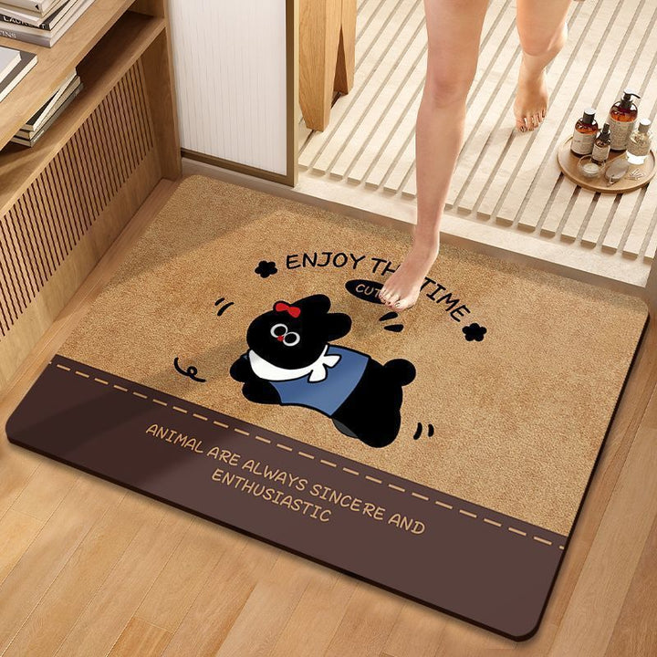 Playful Cat-Themed Bath Mat Kalsten