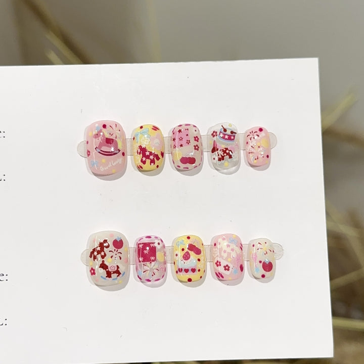 Whimsical Themed Press-On Nail Design Set