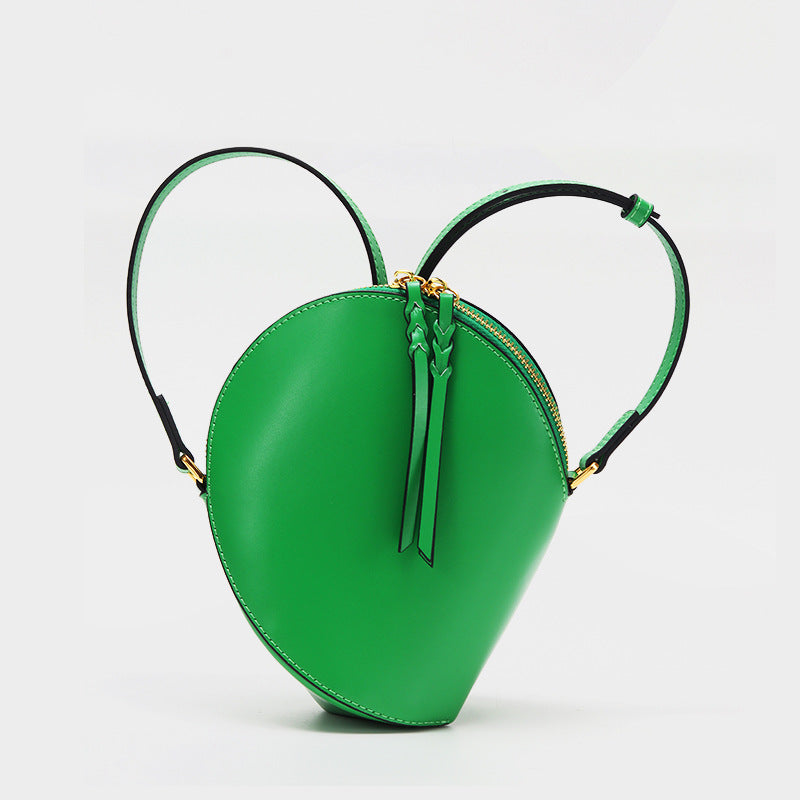 Sculptural Teardrop Crossbody Bag with Adjustable Strap & Tassel Zip