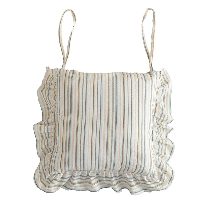 Padded chair cushion with ties and frill edge Kalsten