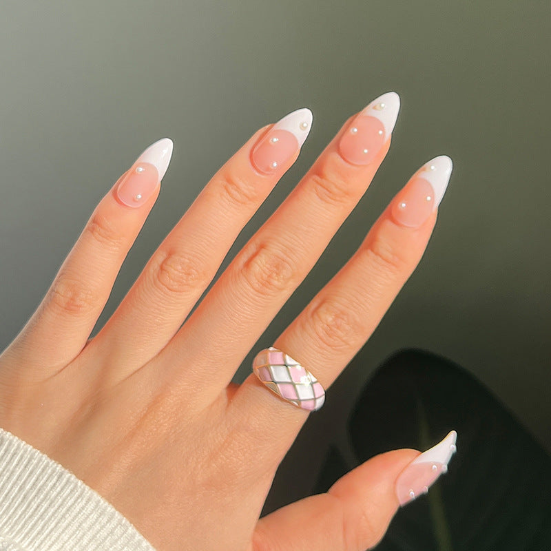 Artful acrylic nails with elegant French tip Kalsten