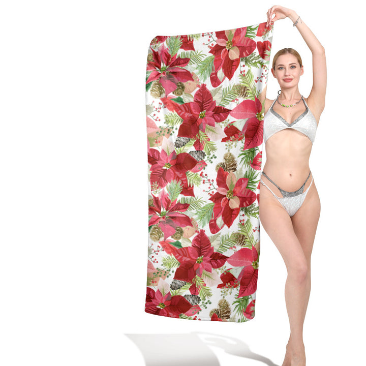Beach towel with vivid floral print Kalsten