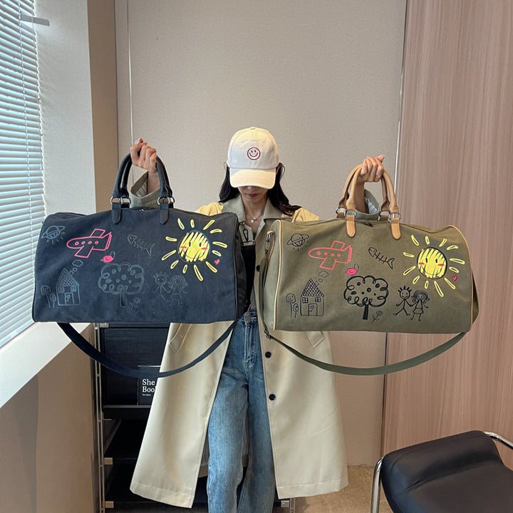 Playful Illustrated Weekend Duffle Bag Kalsten