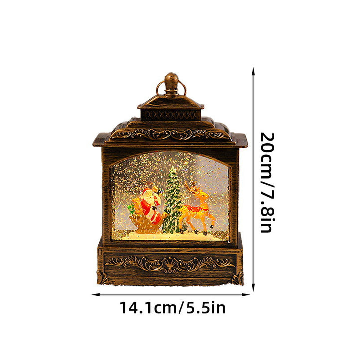 Nostalgic Christmas lantern with moving snowfall scene Kalsten