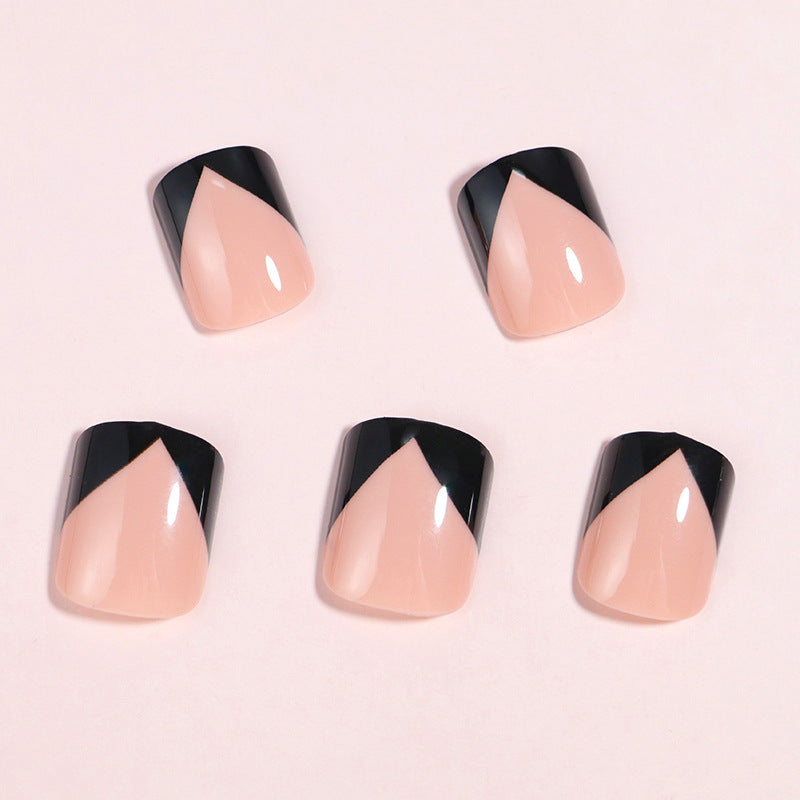 Elegant Black French Tip Press-On Nails Kalsten