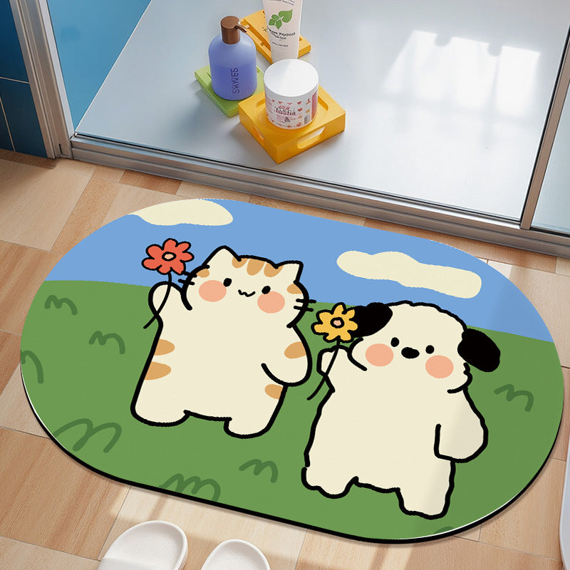 Cute Cartoon Dog Bath Mat Kalsten