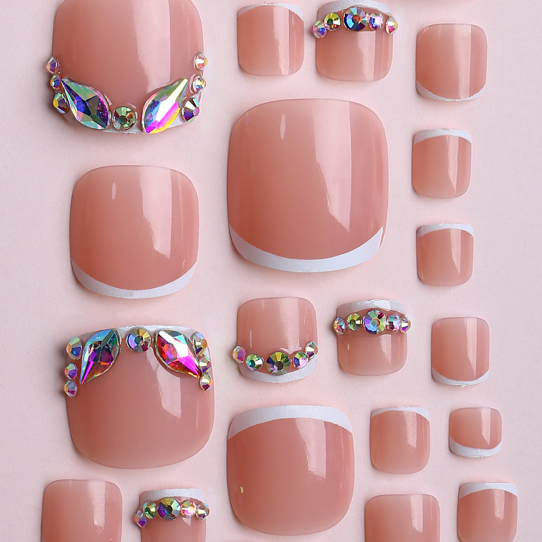 Acrylic nails with luxurious rhinestone embellishments Kalsten
