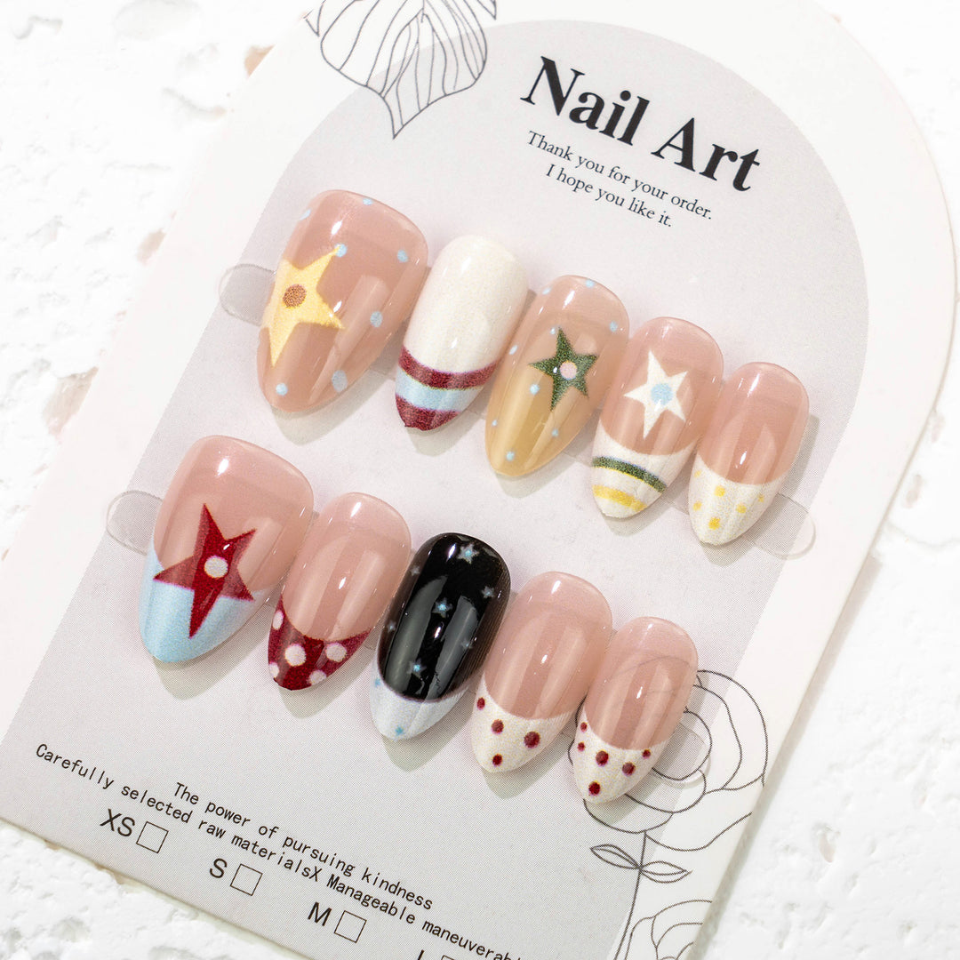 Creative Starry Theme Press-On Nail Art Set