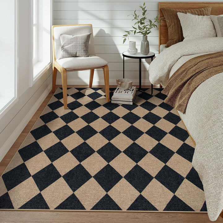 Checkerboard Pattern Area Rug