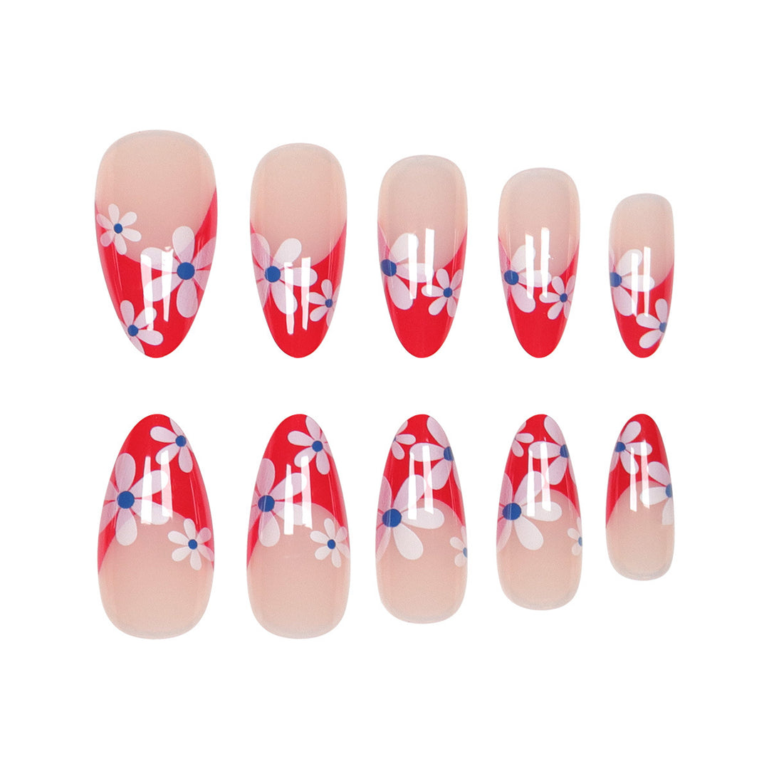 Floral Patterned Stiletto Press-On Nails Kalsten