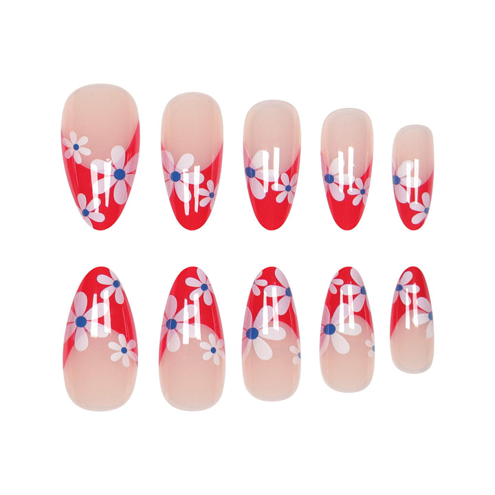 Floral Patterned Stiletto Press-On Nails Kalsten
