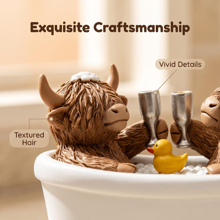 Decoration figure bathing highland cattle Kalsten