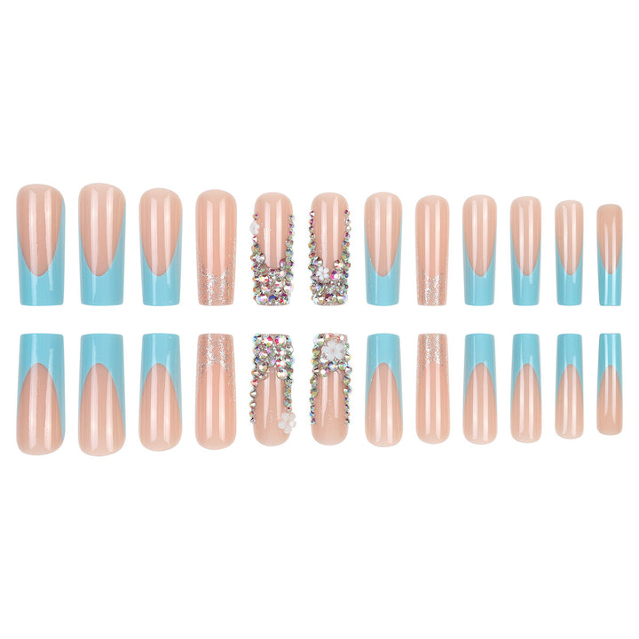 Decorative Stiletto Nail Set with Rhinestone Accented Design Kalsten
