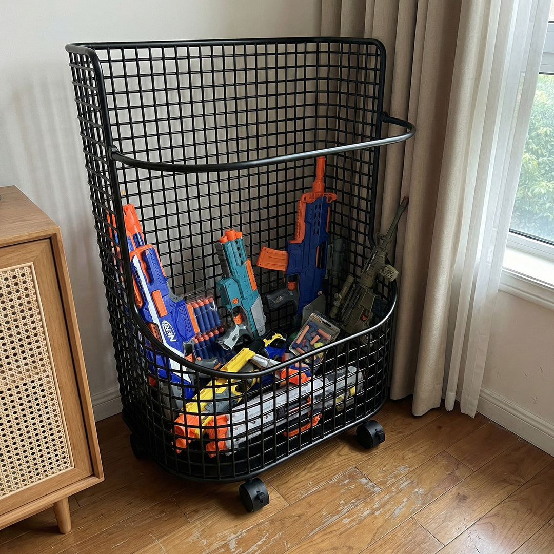 Vertical Mesh Sports Equipment and Yoga Mat Organizer Basket