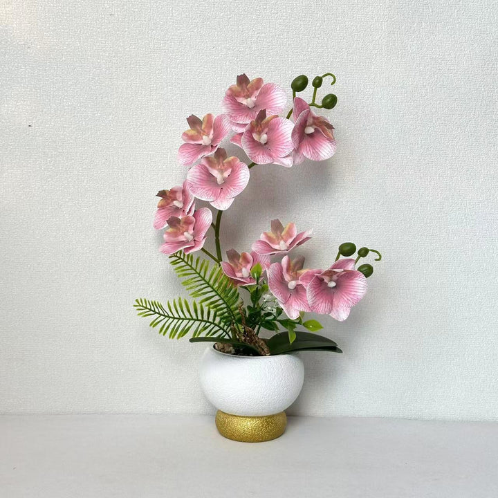 Artificial Orchid Arrangement for Tabletop Home Decor Display