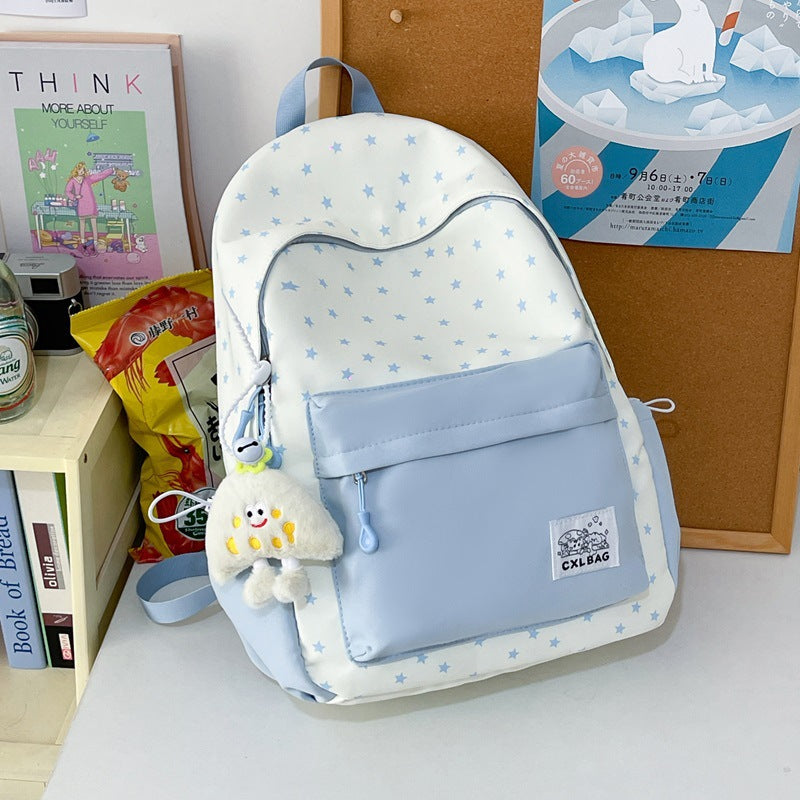 Star-Patterned Casual Backpack