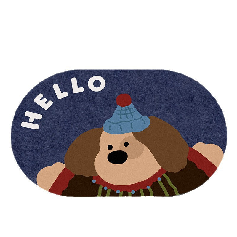 Cartoon Dog-Themed Bath Mat Kalsten