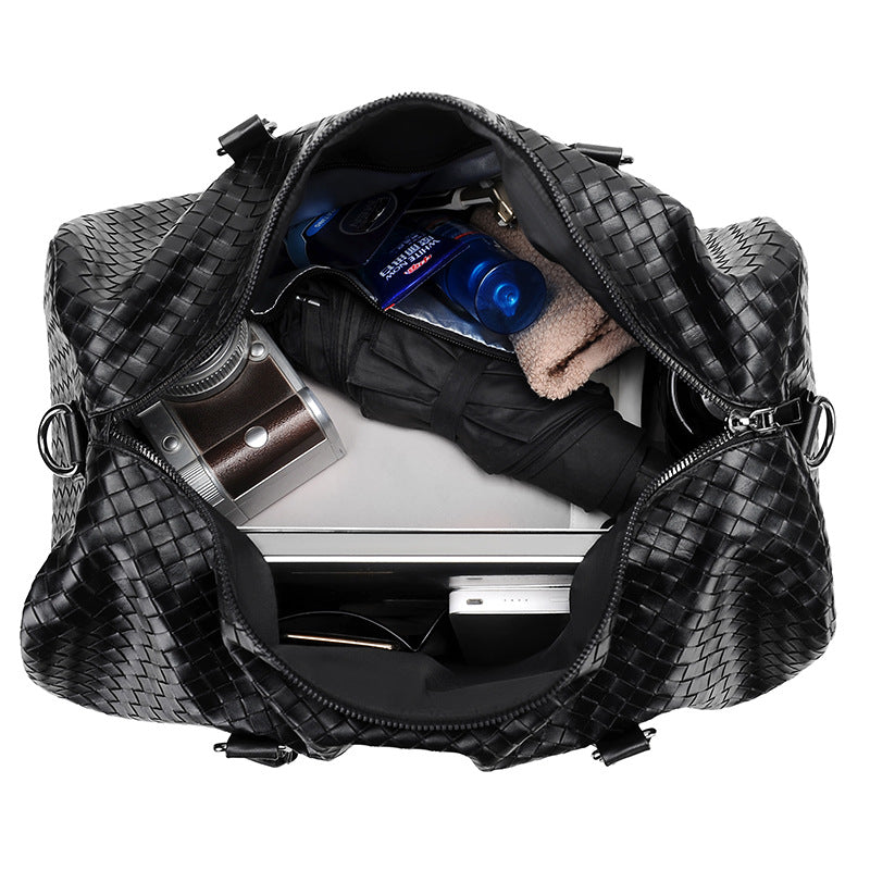 Woven Leather Weekend Duffle Kalsten