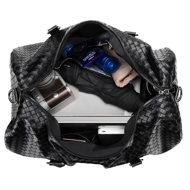 Woven Leather Weekend Duffle Kalsten