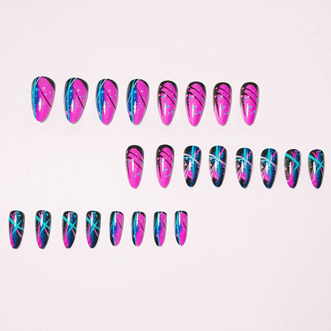 Artificial nails with geometric glamour design Kalsten