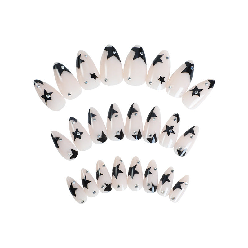 Artistic Press-On Nail Set with Star Design kalsten