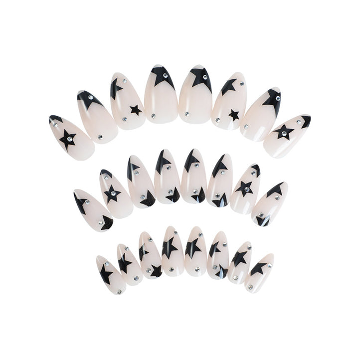 Artistic Press-On Nail Set with Star Design kalsten