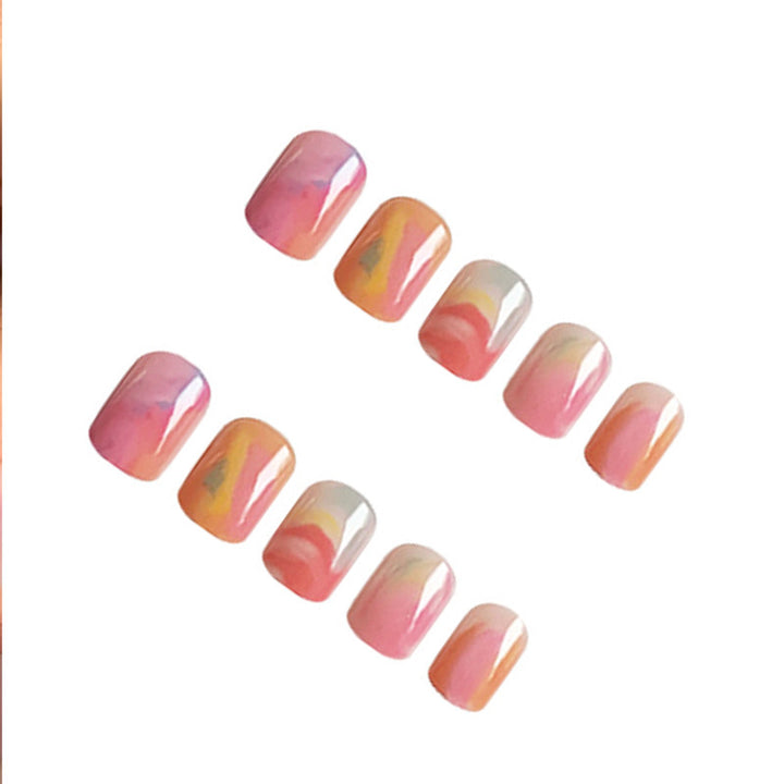Artificial nail set with colorful marble designs Kalsten