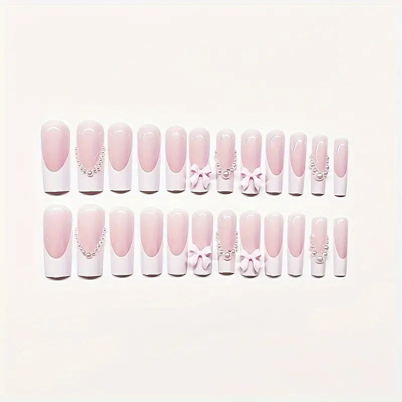 Bow-Embellished Press-On Nail Set Kalsten