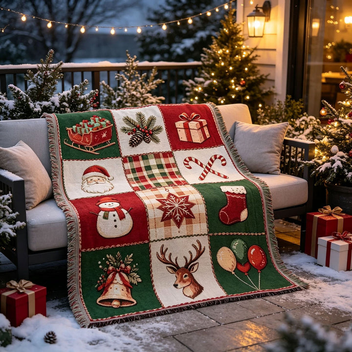 Festive Holiday Theme Throw Blanket