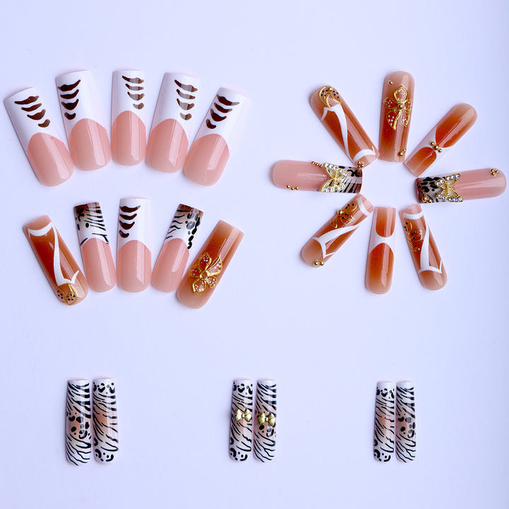 Artificial nails with unique animal and flower motifs Kalsten
