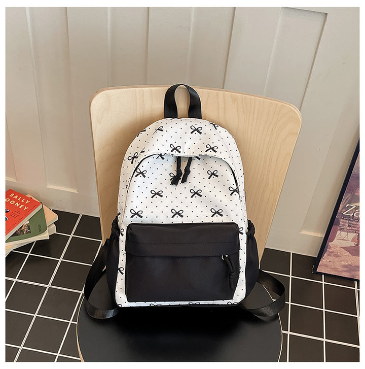 Cute everyday backpack with embroidered bows Kalsten