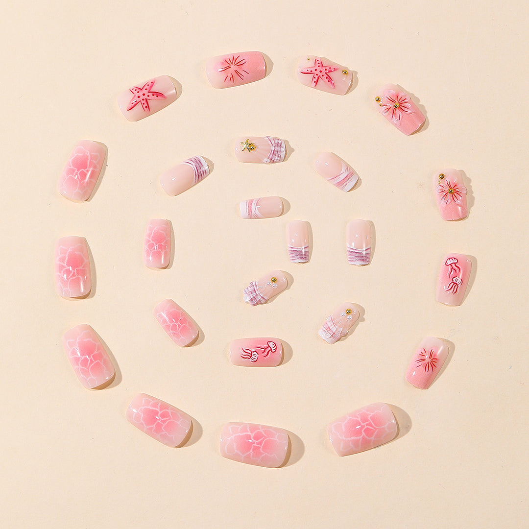 Artistic Floral Acrylic Nail Art Extensions Kalsten