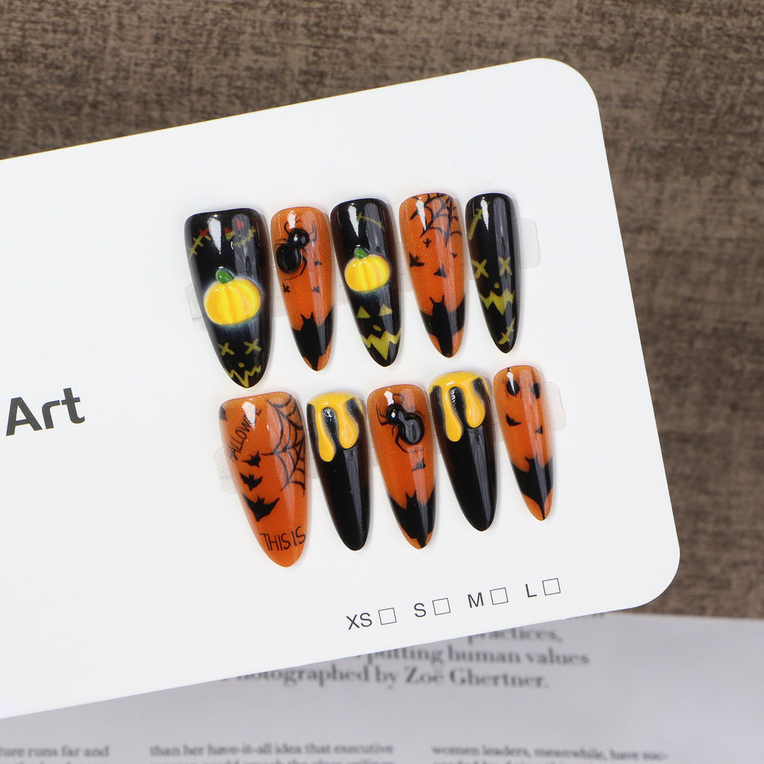 Halloween-Themed Artistic Press-On Nail Set Kalsten