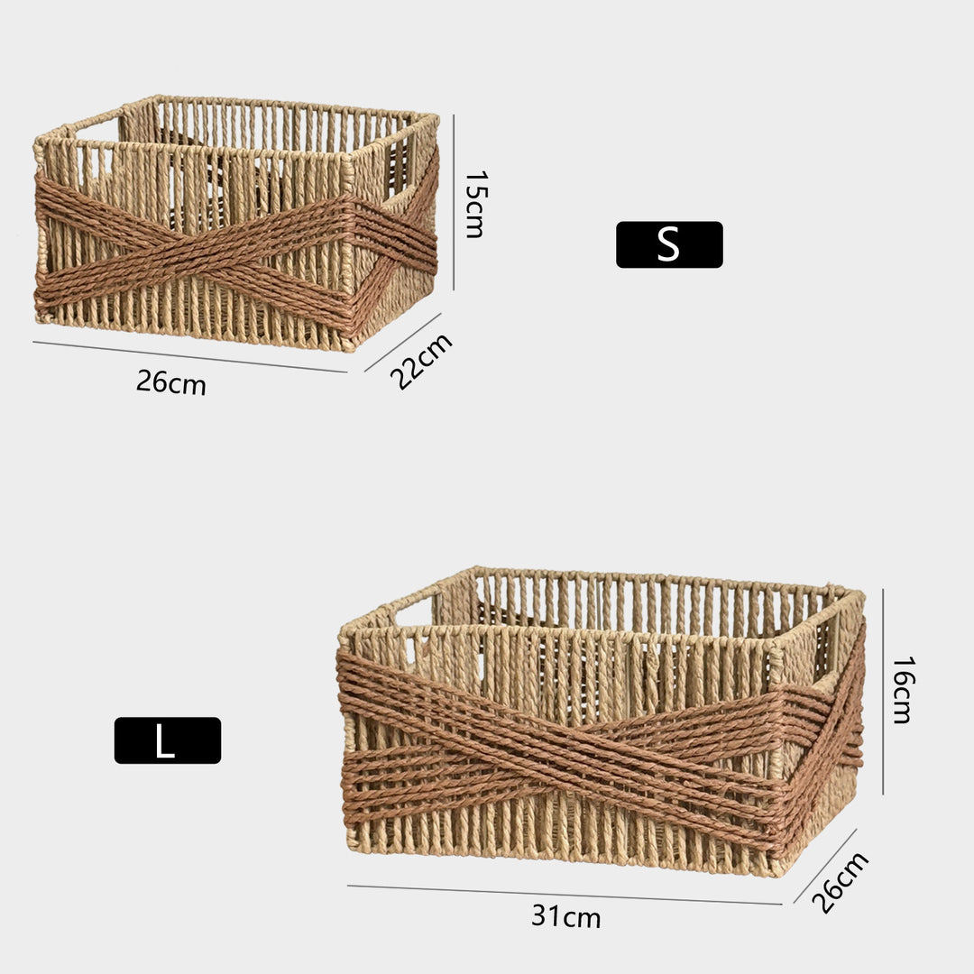 Handcrafted storage basket with decorative weave Kalsten