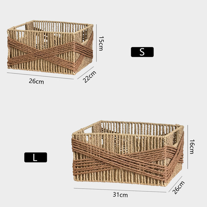 Handcrafted storage basket with decorative weave Kalsten