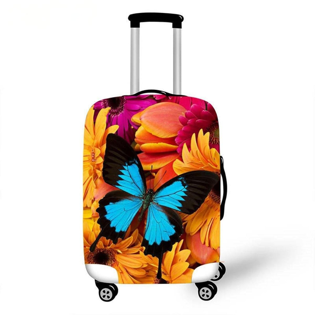 Women's hard shell travel suitcase with colorful flower and butterfly graphic Kalsten