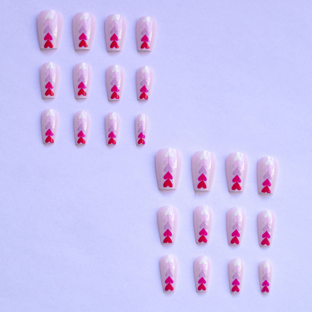 Heart-Design Press-On Nail Set Kalsten