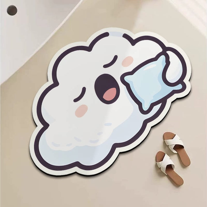 Playful Cartoon Goose-Shaped Bath Mat