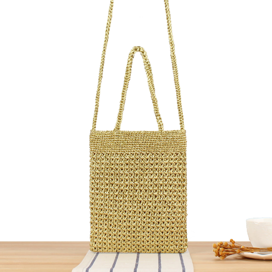Shoulder bag made of hand-knotted natural material with fine texture Kalsten