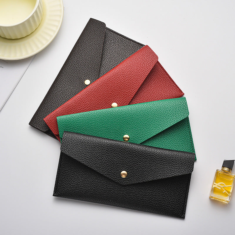 Elegant Textured Leather Clutch Wallet Kalsten