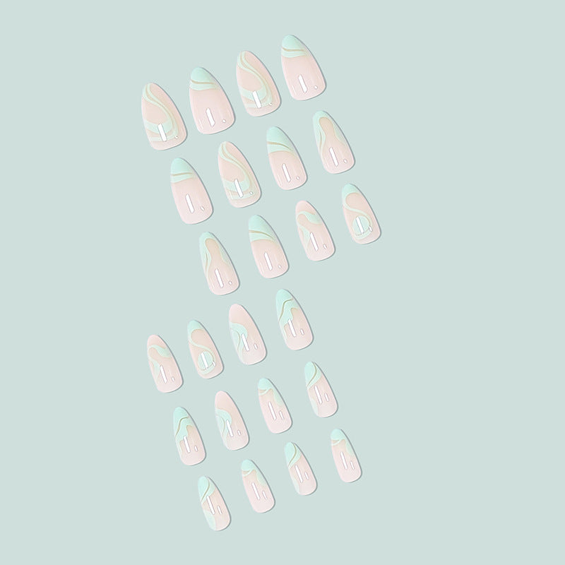 Artful nail design with curved lines Kalsten