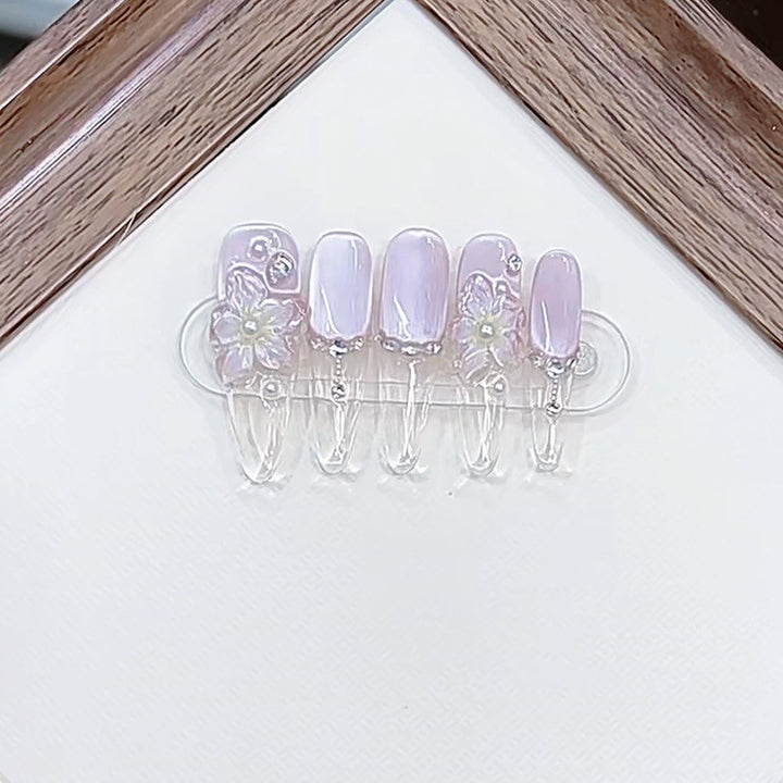 Floral Embellished Press-On Nail Set Kalsten