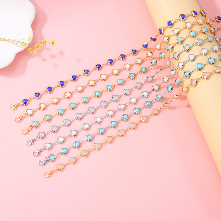 Heart-Shaped Gemstone Choker Necklace Kalsten